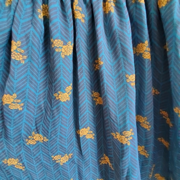 Mossimo Pine Green with yellow floral pattern spaghetti strap Dress, Medium - Picture 4 of 8